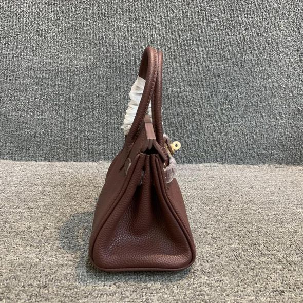 Кожаная популярная сумка с клапаном две ручки 20см КТ-835-20 Бордовая