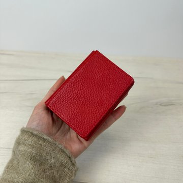 Міні шкіряний гаманець складний КТ-10314 Червоний