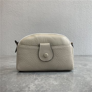 Міні сумка клатч на два відділення з кишенькою срібна фурнітура С01-КТ-3046 Біла