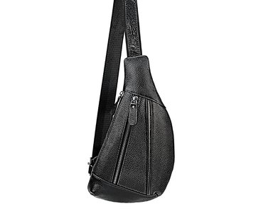 Кожана мужская сумка через плечо овальная А03-КТ-4003 Черный