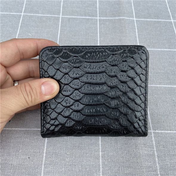 Маленький гаманець шкіряний візерунок каменю С37-КТ-10206-К Чорний