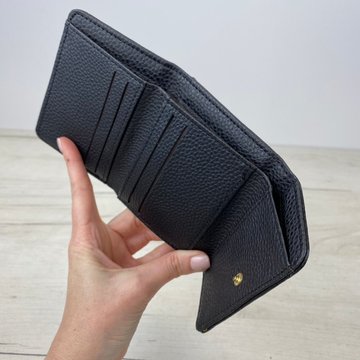 Шкіряний міні гаманець формат книжка С101-КТ-10207 Чорний