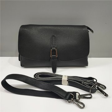Женская кожаная сумка клатч с двумя ручками С01-КТ-325 Черная