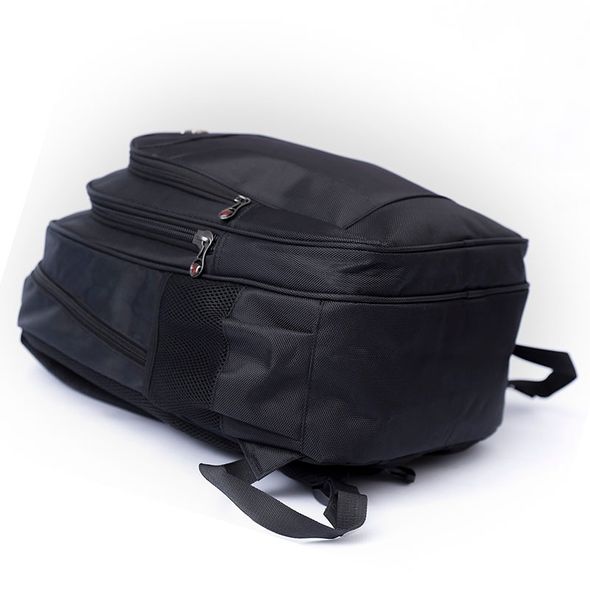 Великий текстильний міський рюкзак з трьома відділами С48-0579 Чорний