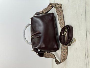 Кожаная сумка бочонок гладкая фактура Lanvera с102-кт-4416 Каштановая