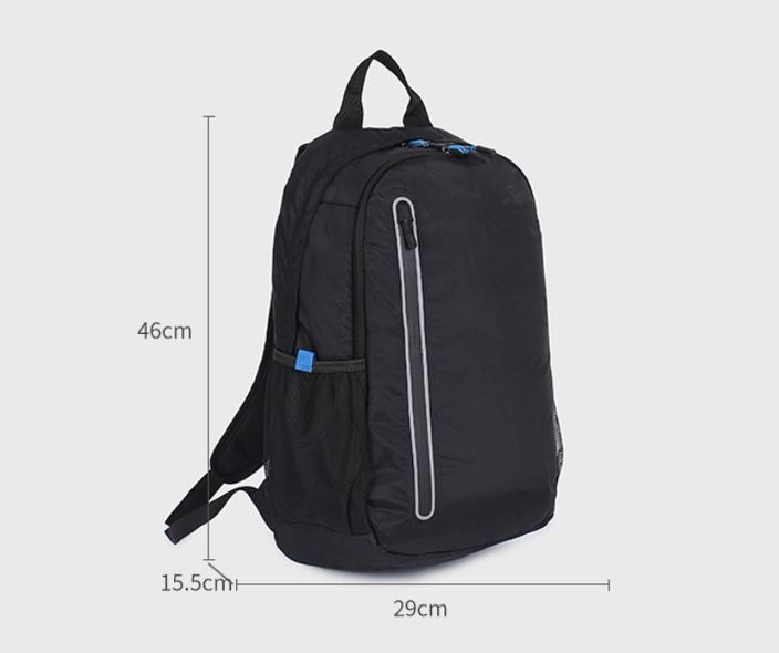 Місткий міський рюкзак із щільної тканини з лого С48-0580 Чорний