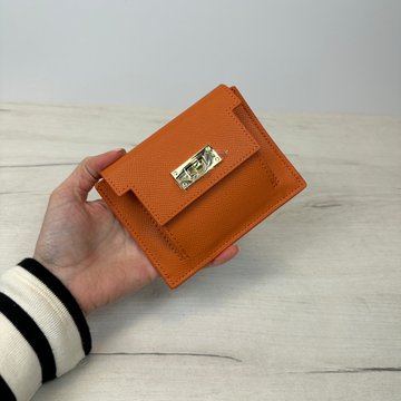Мини кошелек монетница сафьяновая кожа А16-КТ-10302 Оранжевый