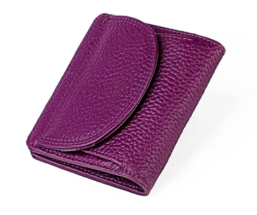 Міні шкіряний гаманець складаний з відділом для дрібниці А15-КТ-10263 Фіолетовий