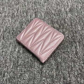 Маленький шкіряний гаманець книжечка хвиляста фактура С21-КТ-10262 Рожевий