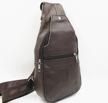 Кожаная мужская сумка через плечо кросс-боди с карманами С05-КТ-4007 Коричневая