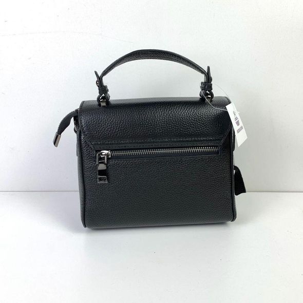 Шкіряна невелика сумка + блискавки з боків С02-КТ-321 Чорна