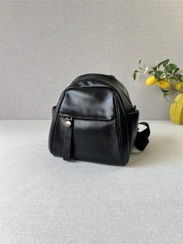 Кожаный мини рюкзак гладкая фактура Lanvera с71-2850 Черный