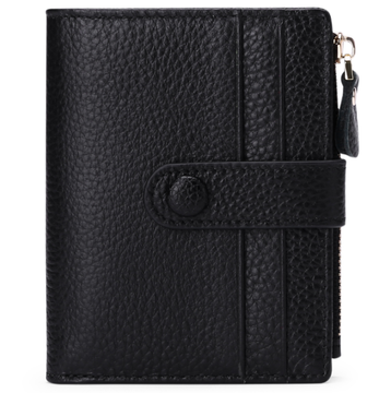 Міні гаманець шкіряни книжечка з клапаном А18-КТ-10309 Чорний