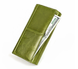 Великий шкіряний гаманець книжка на кнопці А03-КТ-10319 Зелений