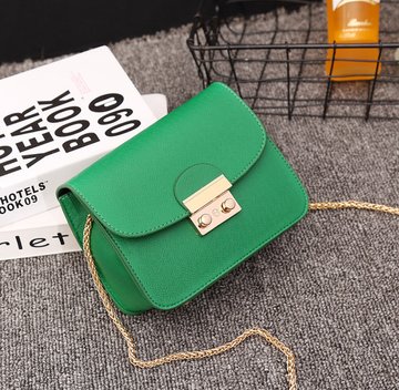 Стильная сумка клатч на цепочке в стиле фурла А-0154 Зеленый