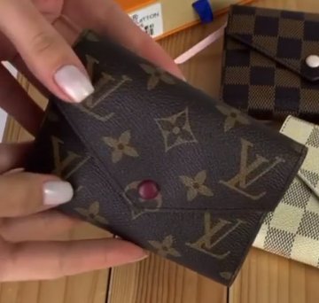 Міні гаманець люкс Луї Віттон + коробочка / забарвлення квадрат Бордовий