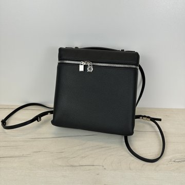 Мини кожаный рюкзак прямоугольный С02-КТ-4264 Черный