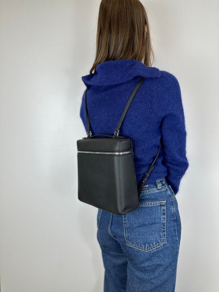Міні шкіряний рюкзак прямокутний С02-КТ-4264 Чорний