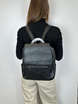 Кожаный рюкзак с клапаном Lanvera С101-КТ-2830 Черный