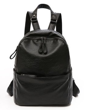 Вместительный рюкзак на два отделения с карманом спереди А-0583 Черный