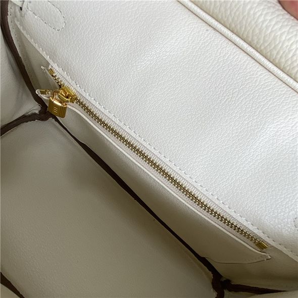 Шкіряна сумка жіноча з двома ручками і ремінцем на плече 30см КТ-835-30 Біла