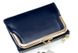 Подвійний шкіряний гаманець з фермуаром (посмішка) А15-КТ-10264 Синій