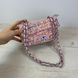 Жіноча сумка текстильна прикрашена паєтками А05-1872 Рожева