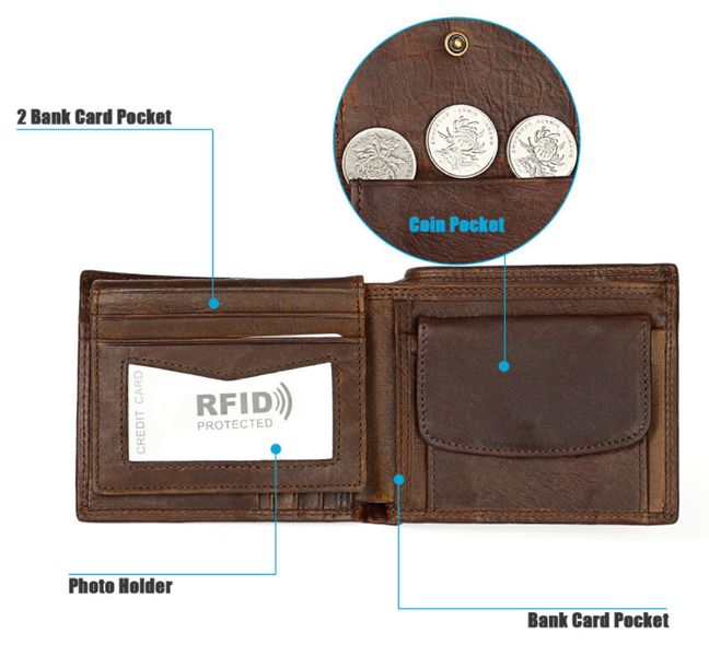 Шкіряний невеликий чоловічий гаманець портмоне А03-КТ-10246 Чорний