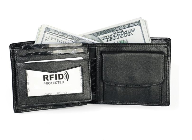 Шкіряний невеликий чоловічий гаманець портмоне А03-КТ-10246 Чорний