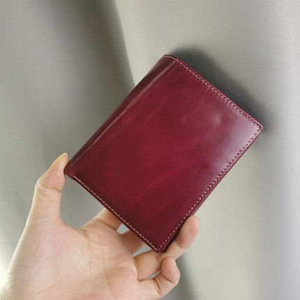 Шкіряний гаманець книжка гладка лакова шкіра С42-КТ-10275 Коричневий