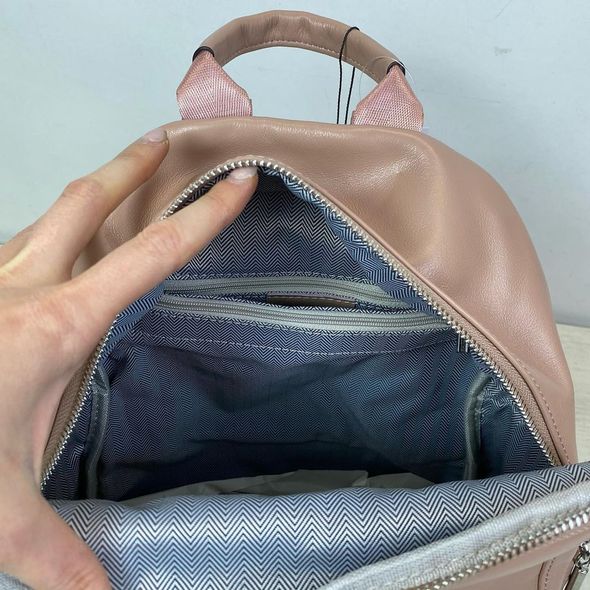 Стильный кожаный рюкзак с карманом спереди С67-КТ-2884 Розовый
