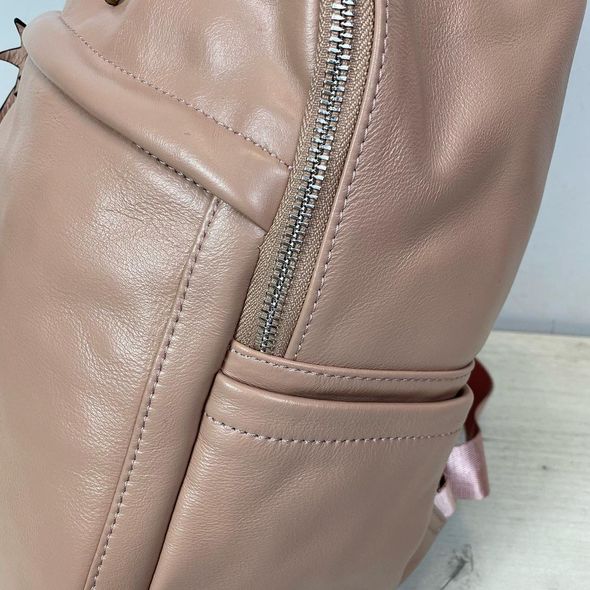 Стильний шкіряний рюкзак із кишенею спереду С67-КТ-2884 Рожевий