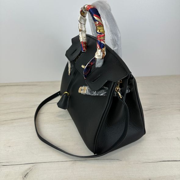 Кожаная женская сумка с двумя ручками 30см КТ-835-30 Черный