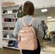 Стильный кожаный рюкзак с карманом спереди С67-КТ-2884 Розовый