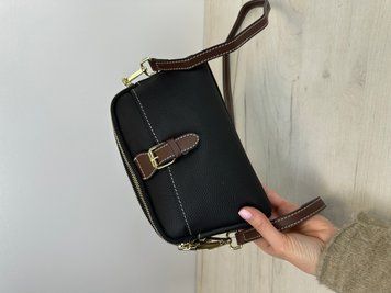 Шкіряна сумка кросс-боді Lanvera С101-КТ-4399 Чорна