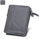 Кожаный мини кошелек "книжка" застежка на кнопке А03-КТ-10222 Серый