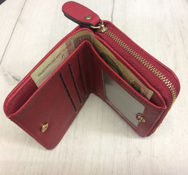 Квадратний міні гаманець зі стьобаної структурою 0830 Червоний