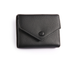 Шкіряний міні гаманець конверт з кнопкою КТ-10303 Чорний
