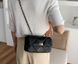 Стьобана жіноча сумка з плетеним ланцюжком на плече А08-1850 Чорна