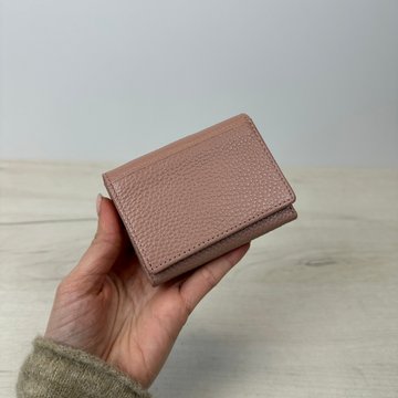 Міні шкіряний гаманець складний КТ-10314 Рожевий