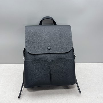 Рюкзак кожаный классический с клапаном на 3 отделения С72-КТ-2826 Черный
