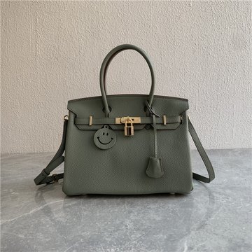 Шкіряна сумка жіноча з двома ручками 30см КТ-835-30 Зелена
