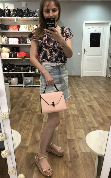 Модна сумочка у формі трапеції (0313-S) Рожевий