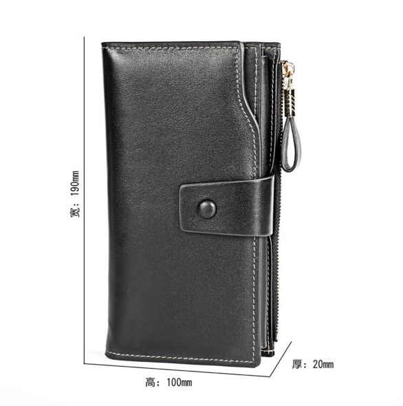 Великий шкіряний гаманець портмоне багато відділів А03-КТ-10221 матовий Чорний