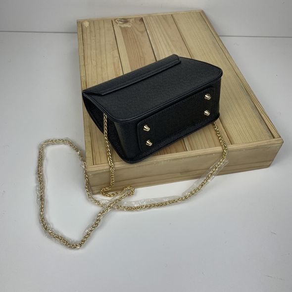 Стильна сумка клатч на ланцюжку в стилі фурла 0154 Чорна