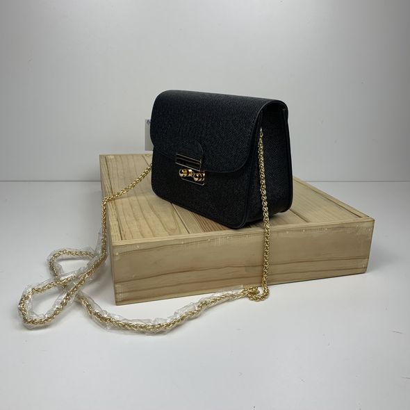 Стильна сумка клатч на ланцюжку в стилі фурла 0154 Чорна