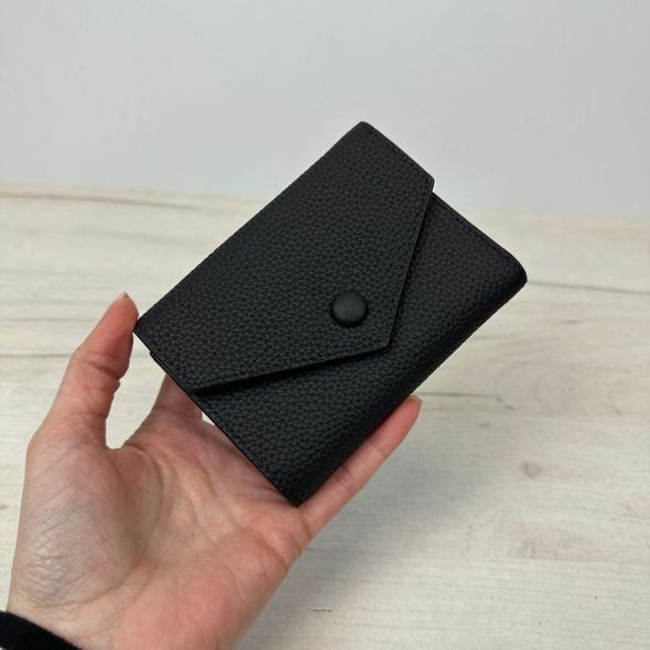 Шкіряний міні гаманець конверт з кнопкою КТ-10303 Бежевий