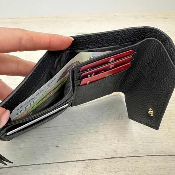 Шкіряний міні гаманець конверт з кнопкою КТ-10303 Бежевий