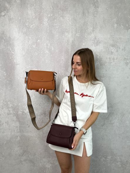 Шкіряна сумка з клапаном Lanvera 4352-С101 Коричнева