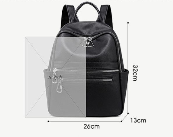 Модний міський рюкзак з двома кишенями спереду А05-0581 Чорний